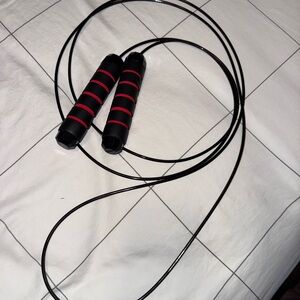 Black Jump Rope with Red Accents
